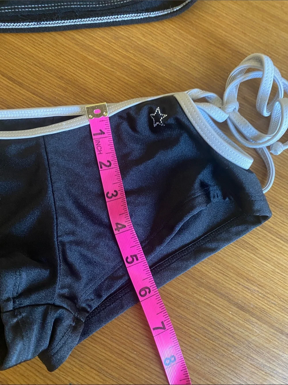Frankie's Bikinis Black Swimwear White Trim side cut outs XS